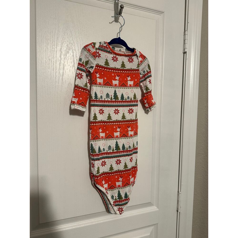 Angel Dear Reindeer Fair Isle baby knotted gown